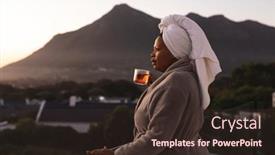  Presentation with self care - Theme consisting of happy-plus-size-african-american background and a tawny brown colored foreground