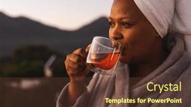  Presentation with self care - Presentation theme enhanced with happy-plus-size-african-american background and a tawny brown colored foreground