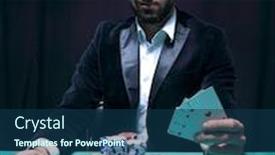  Presentation with winning - Slide deck featuring happy poker player winning and holding a pair of aces background and a ocean colored foreground