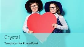  Presentation with friendship day - PPT theme featuring happy-pre-teen-boy background and a arctic colored foreground