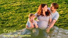  Presentation with new baby - Slide set enhanced with new baby father and mother background and a tawny brown colored foreground