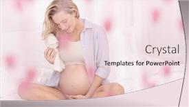  Presentation with third - PPT theme consisting of happy-pregnant-female-on-third background and a lemonade colored foreground