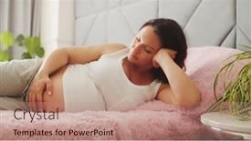  Presentation with mother twins - Theme with happy-pregnant-woman-expecting-twins background and a coral colored foreground