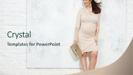  Presentation with pregnant woman - Amazing slides having happy pregnant woman in elegant backdrop and a sky blue colored foreground