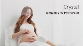  Presentation with motherhood - Theme enhanced with happy-pregnant-woman-touching background and a light gray colored foreground