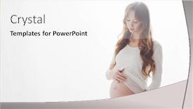  Presentation with motherhood - Beautiful theme featuring happy-pregnant-woman-touching backdrop and a white colored foreground