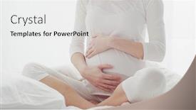  Presentation with motherhood - Cool new slides with happy-pregnant-woman-touching backdrop and a light gray colored foreground