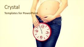  Presentation with pregnant woman - Amazing presentation having happy pregnant woman with clock backdrop and a  colored foreground