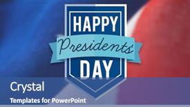  Presentation with presidents - Presentation theme having happy presidents day against close background and a ocean colored foreground