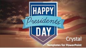  Presentation with presidents - Presentation theme featuring happy presidents day against composite background and a coral colored foreground