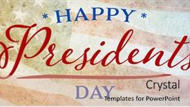  Presentation with american flag - Cool new presentation theme with happy presidents day vector typography backdrop and a coral colored foreground