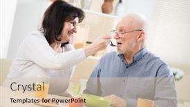  Presentation with elderly - Slide set enhanced with happy-pretty-elderly-couple-having background and a lemonade colored foreground