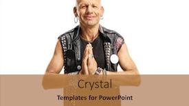  Presentation with punk - Slide deck with happy-punk-making-a-meditation background and a coral colored foreground