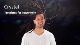  Presentation with flying - Colorful PPT theme enhanced with happy-rastafari-man-with-flying backdrop and a dark gray colored foreground