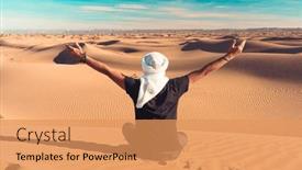  Presentation with sahara - Slides enhanced with happy-relaxed-man background and a coral colored foreground