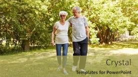  Presentation with couple nature luxury - PPT layouts enhanced with happy-retired-senior-couple-taking background and a yellow colored foreground