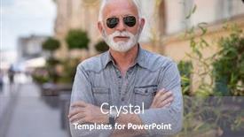  Presentation with rich man - Beautiful theme featuring happy-rich-old-man backdrop and a gray colored foreground