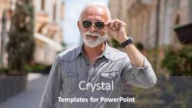  Presentation with rich man - Presentation consisting of happy-rich-old-man background and a gray colored foreground