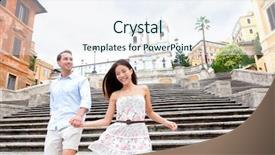  Presentation with romance - Colorful presentation theme enhanced with happy romantic couple holding hands backdrop and a sky blue colored foreground