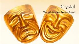  Presentation with theatre - Cool new presentation with comedy tragedy - masks with the theatre concept backdrop and a blonde colored foreground