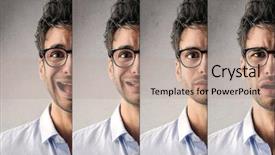  Presentation with sad - Colorful presentation theme enhanced with happy sad face - changing mood backdrop and a coral colored foreground