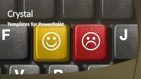  Presentation with peace education two smiley hands - Beautiful presentation theme featuring happy sad face - computer keyboard close-up with two backdrop and a dark gray colored foreground