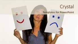  Presentation with sad - Cool new slide set with happy sad face - cry or laugh backdrop and a lemonade colored foreground