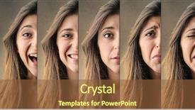  Presentation with sad girl - Audience pleasing presentation design consisting of happy sad face - girl changing her mood backdrop and a tawny brown colored foreground
