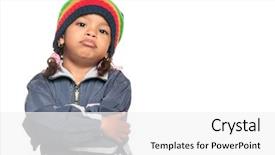  Presentation with hip hop - PPT theme with happy sad face - little multiracial girl background and a white colored foreground