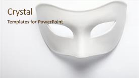  Presentation with mask - Presentation theme consisting of happy sad face - white mask background and a sky blue colored foreground