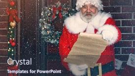  Presentation with santa - Slide set with happy-santa-claus-checking background and a wine colored foreground