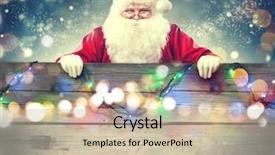  Presentation with advertisement - Colorful presentation theme enhanced with happy santa claus holding blank backdrop and a soft green colored foreground