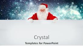  Presentation with advertisement - Beautiful theme featuring happy-santa-claus-holding-christmas backdrop and a white colored foreground