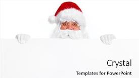  Presentation with white christmas - Slide deck having happy santa claus with christmas background and a  colored foreground