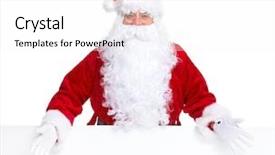  Presentation with white christmas - Slide deck featuring happy-santa-claus-with-christmas background and a white colored foreground