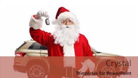  Presentation with vehicle - Amazing slide set having happy-santa-claus backdrop and a red colored foreground