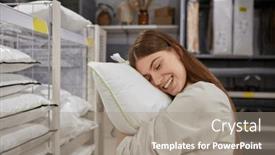  Presentation with best - Presentation with happy-satisfied-woman-customer-finding and a gray colored foreground