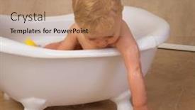  Presentation with baby bath - PPT layouts having happy-scenes background and a coral colored foreground