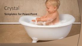  Presentation with baby bath - Presentation enhanced with happy-scenes background and a  colored foreground