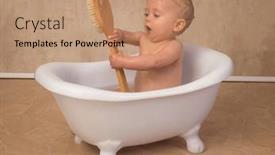  Presentation with baby bath - Presentation theme consisting of happy-scenes background and a  colored foreground