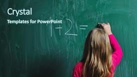  Presentation with elementary education math - Cool new PPT theme with beautiful little girl with a childrens playhouse backdrop and a coral colored foreground