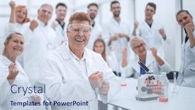  Presentation with scientific - Colorful presentation theme enhanced with happy-scientific-supervisor backdrop and a lemonade colored foreground