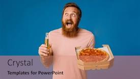  Presentation with ginger - Slide set featuring happy-screaming-ginger-man-holding background and a coral colored foreground