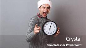  Presentation with ugly christmas sweater - Presentation theme having happy screaming man in sweater background and a dark gray colored foreground