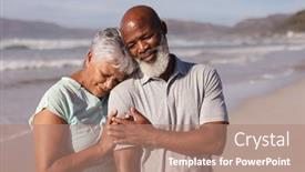  Presentation with happy retirement - Amazing theme having happy-senior-african-american-couple backdrop and a coral colored foreground