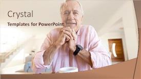  Presentation with quality life - Presentation theme with happy-senior-caucasian-man-having background and a lemonade colored foreground