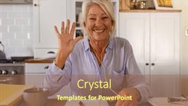  Presentation with alone - Slides having happy-senior-caucasian-woman-wearing background and a coral colored foreground