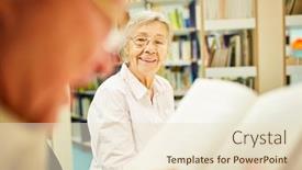  Presentation with further - Audience pleasing presentation theme consisting of happy-senior-citizen backdrop and a lemonade colored foreground