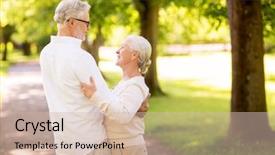  Presentation with waltz - Cool new slides with happy senior couple dancing waltz backdrop and a  colored foreground