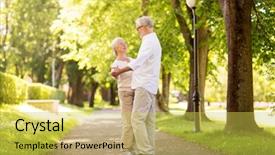  Presentation with old age - Cool new theme with happy senior couple dancing waltz backdrop and a  colored foreground